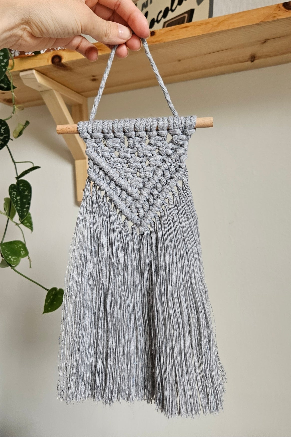Macramé mural petit - Gris