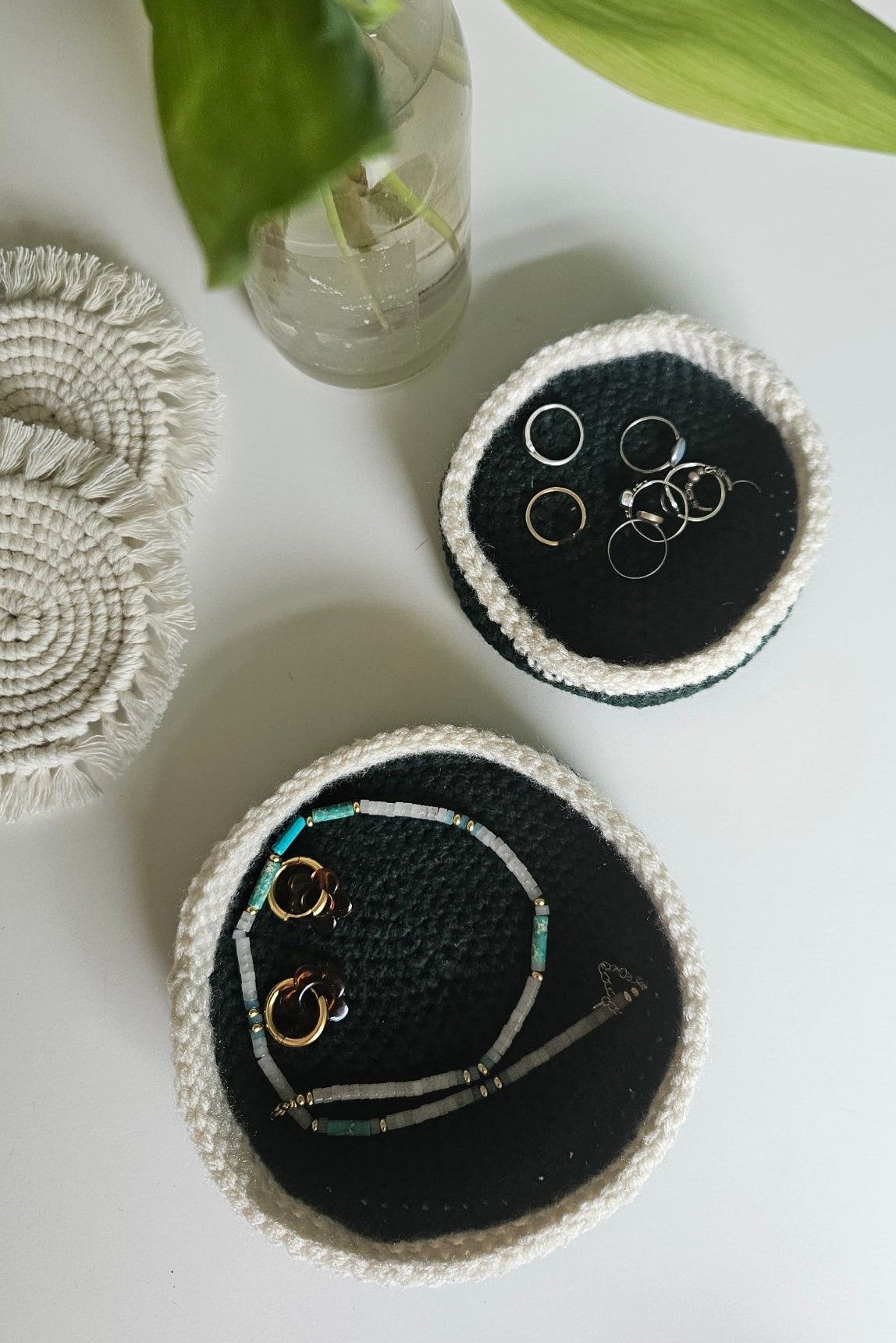 Panier en crochet - Rose