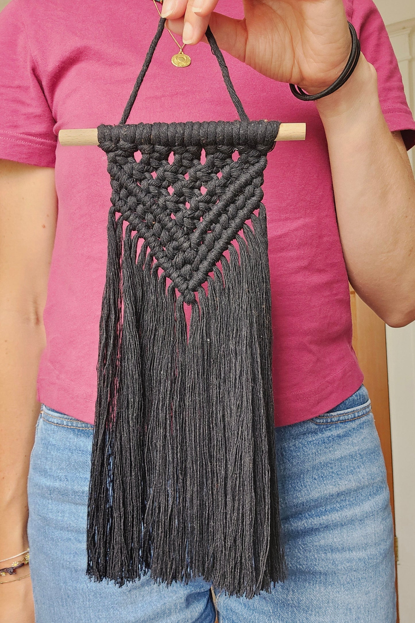 Macramé mural petit - Noir