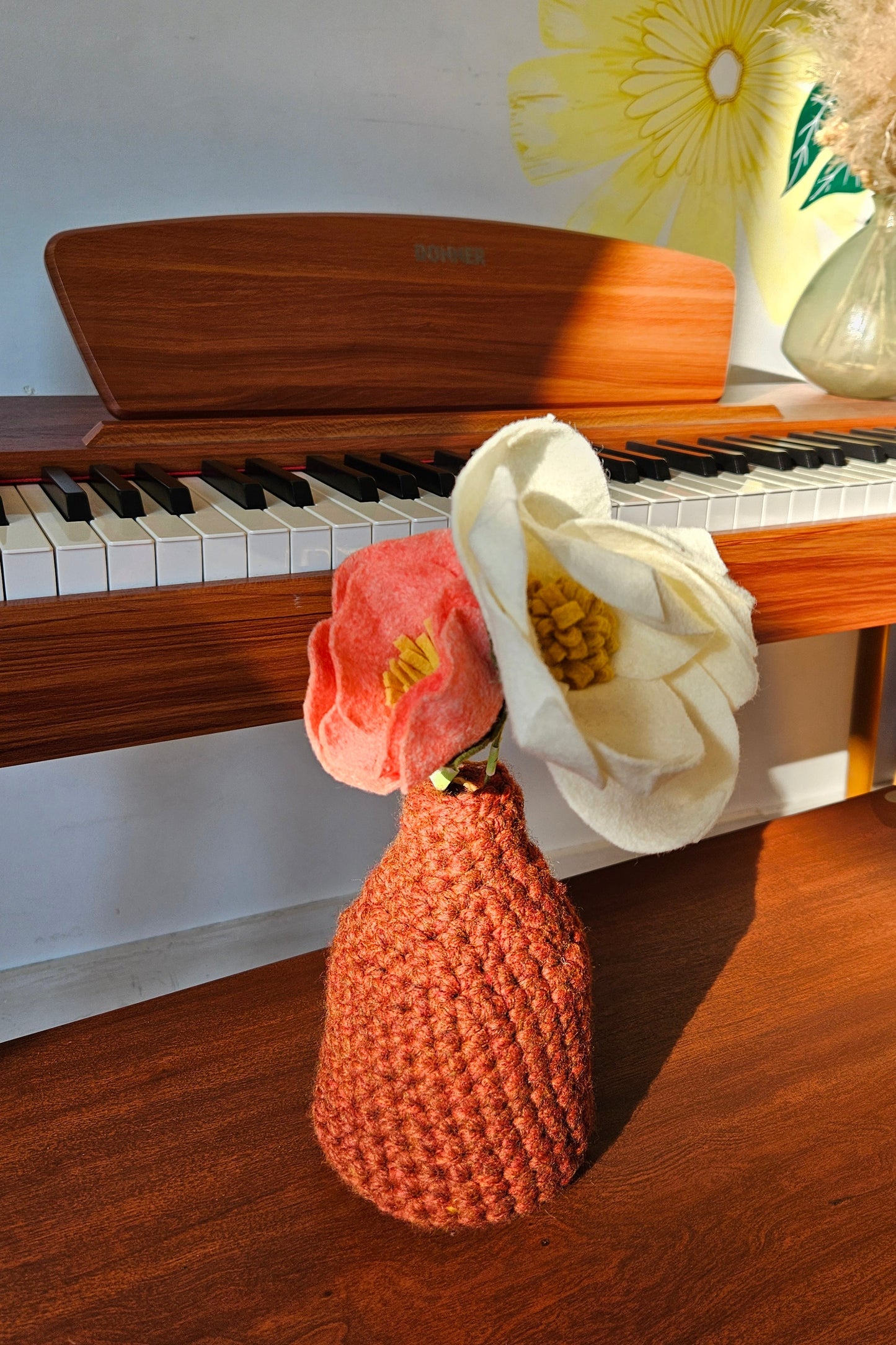 Vase en crochet - Gris