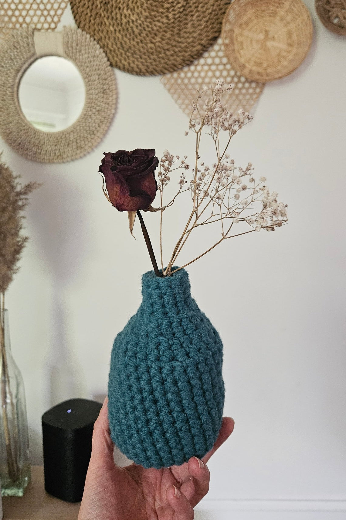 Vase en crochet - Vert