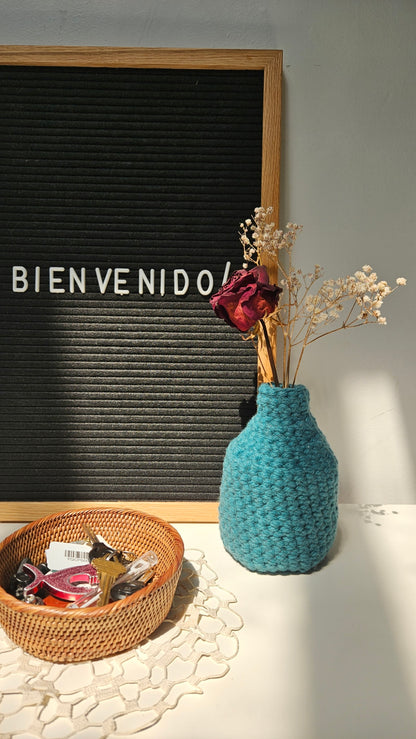 Vase en crochet - Vert