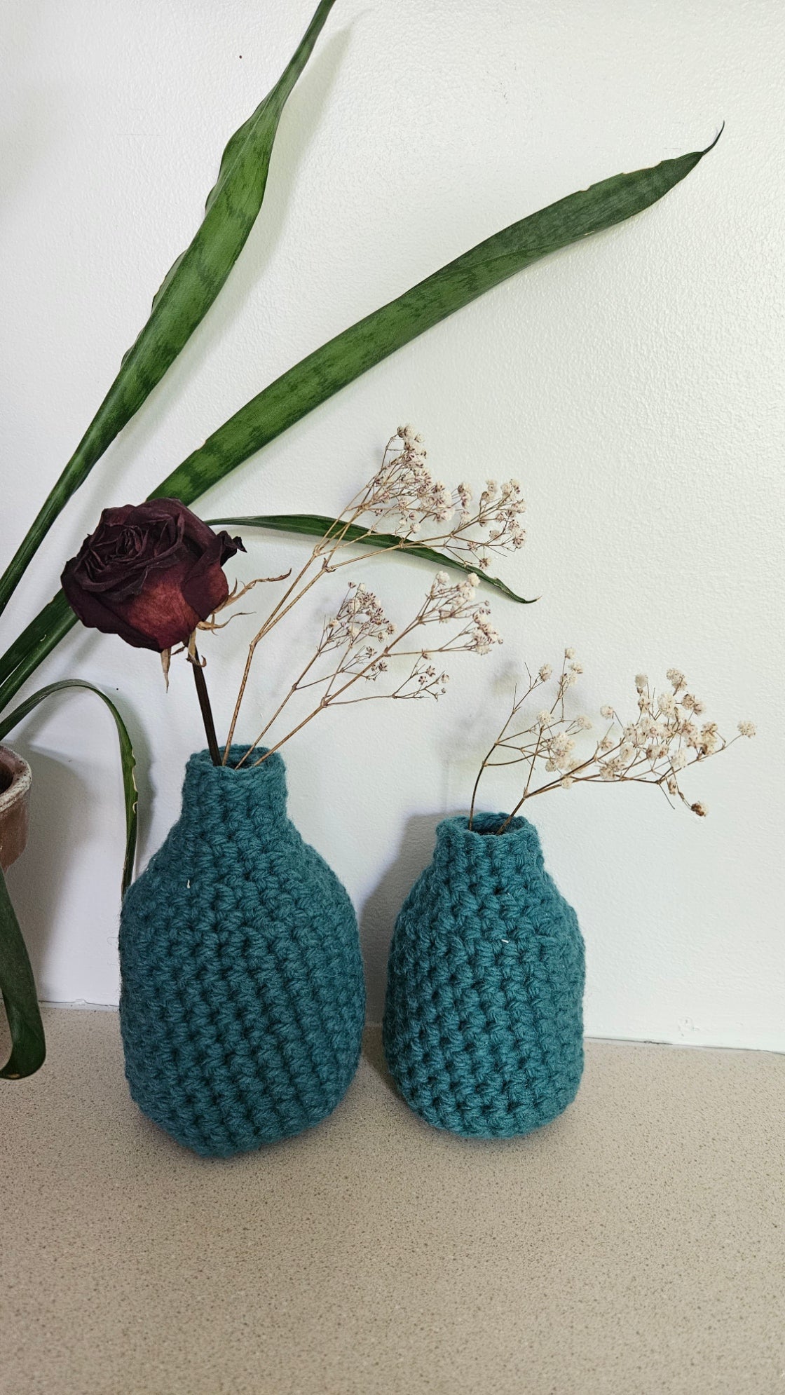 Vase en crochet - Vert