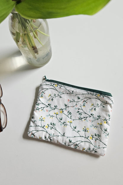 Pochette plate Elise - Fleuri Vert