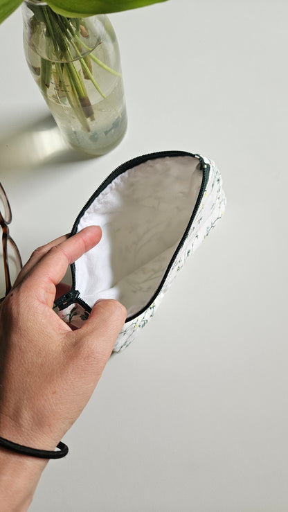 Pochette plate Elise - Fleuri Vert