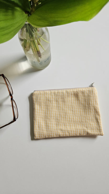 Pochette plate Elise - Vichy jaune