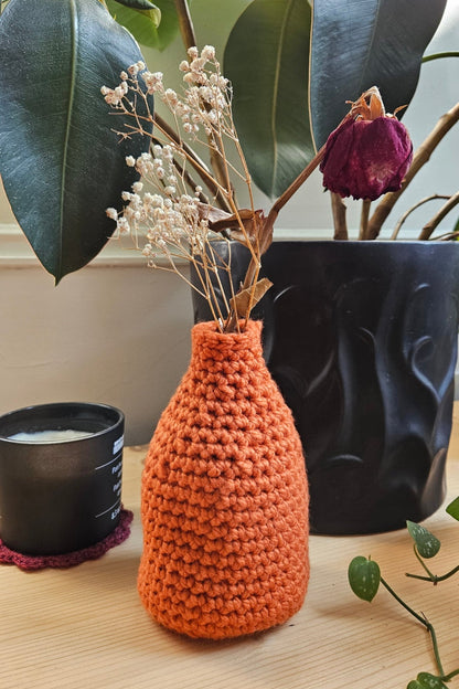 Vase en crochet - Orange