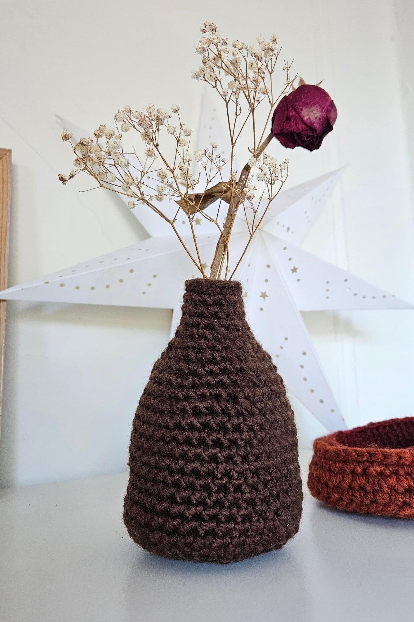 Vase en crochet - Marron