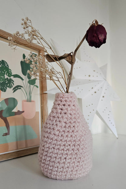 Vase en crochet - Rose pâle
