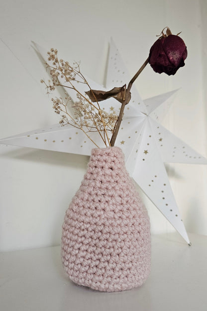 Vase en crochet - Rose pâle