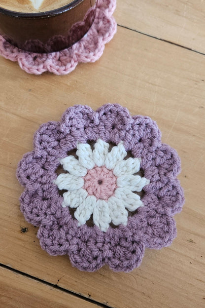 Sous-verre Flora - Mauve et Rose