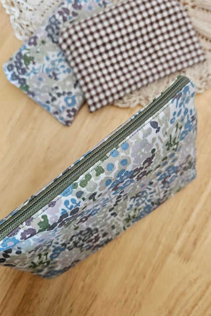 Pochette plate Elise - Fleurie bleue