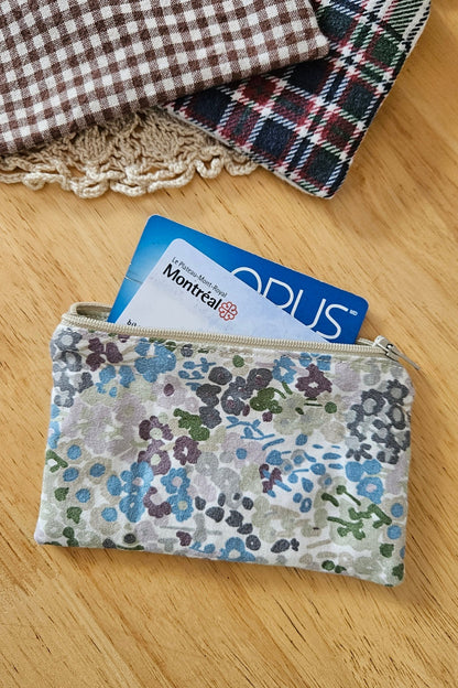 Mini Pochette plate - Fleurie bleue