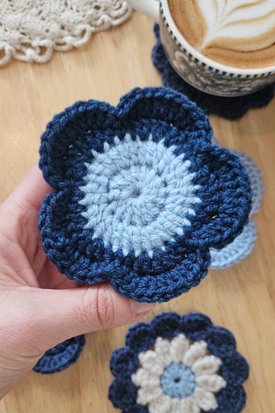 Sous-verre Marguerite - Bleu