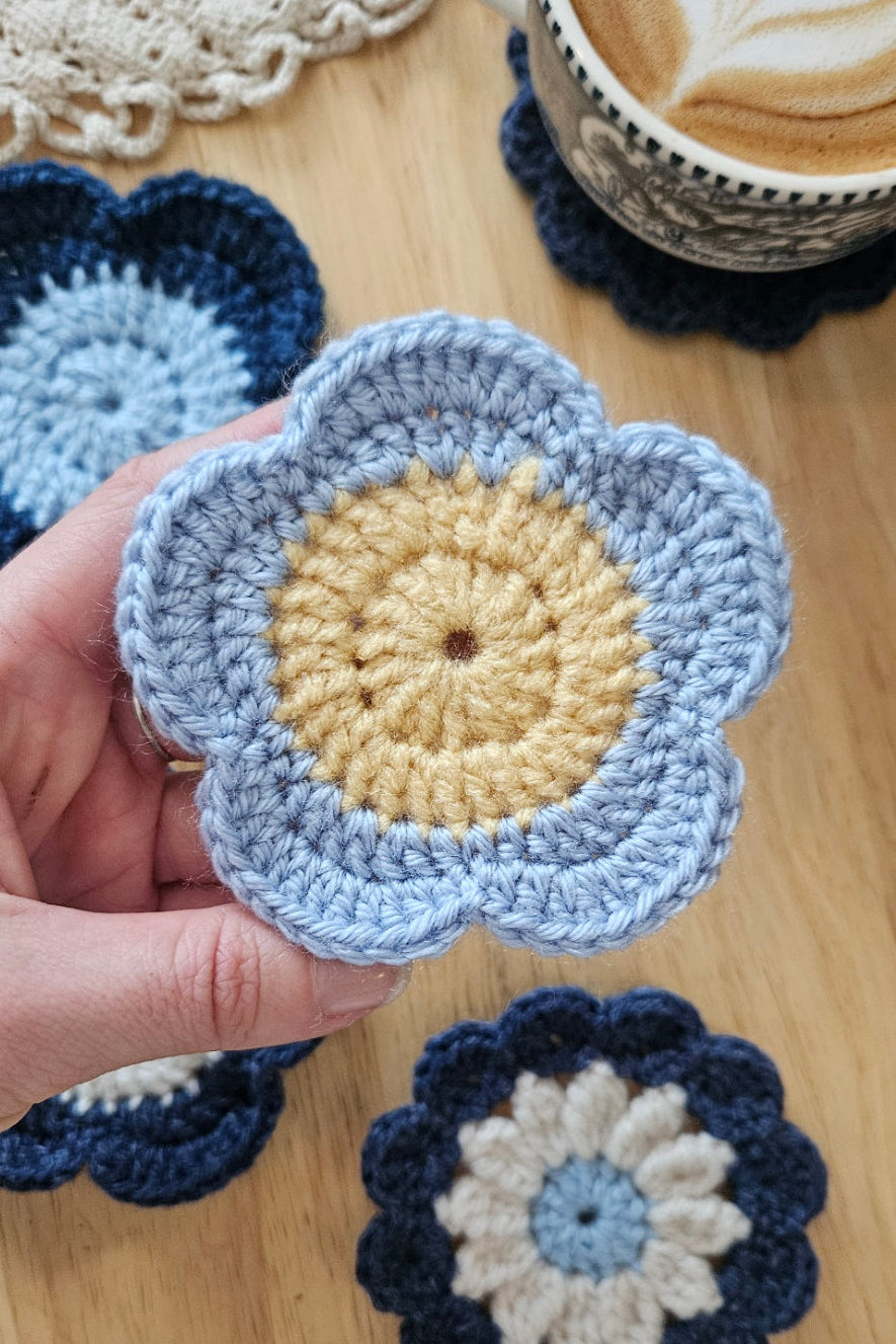 Sous-verre Marguerite - Bleu