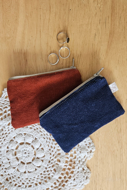 Mini Pochette plate - Velours bordeaux