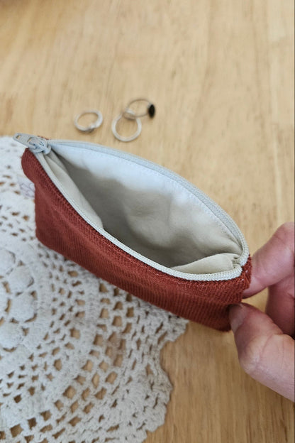 Mini Pochette plate - Velours bordeaux