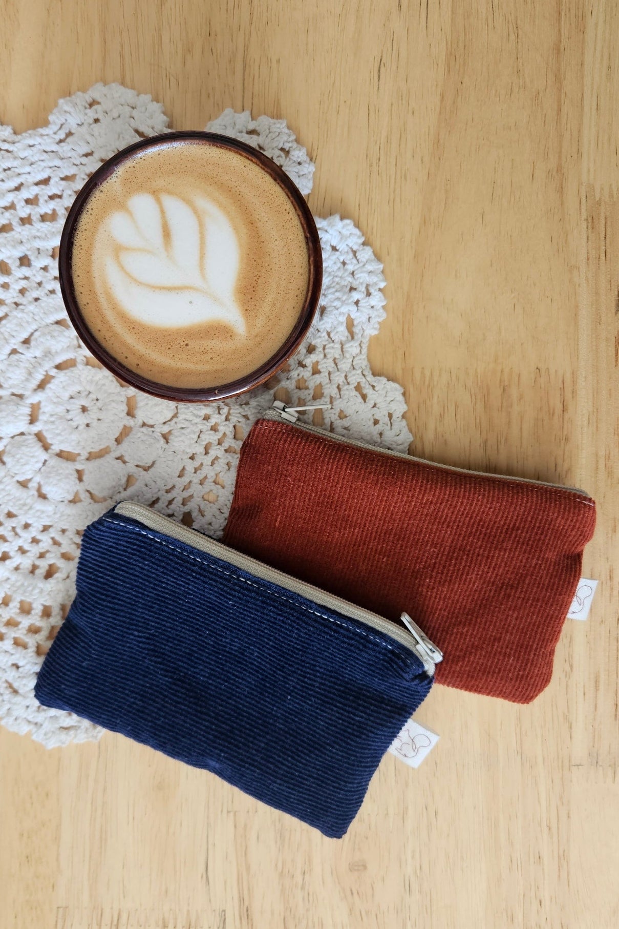 Mini Pochette plate - Velours bordeaux