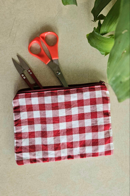 Pochette plate Elise - Vichy Rouge