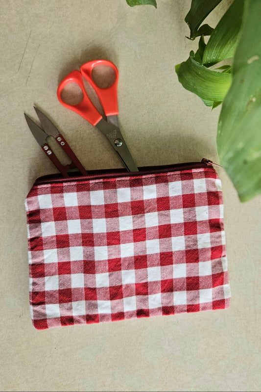 Pochette plate Elise - Vichy Rouge