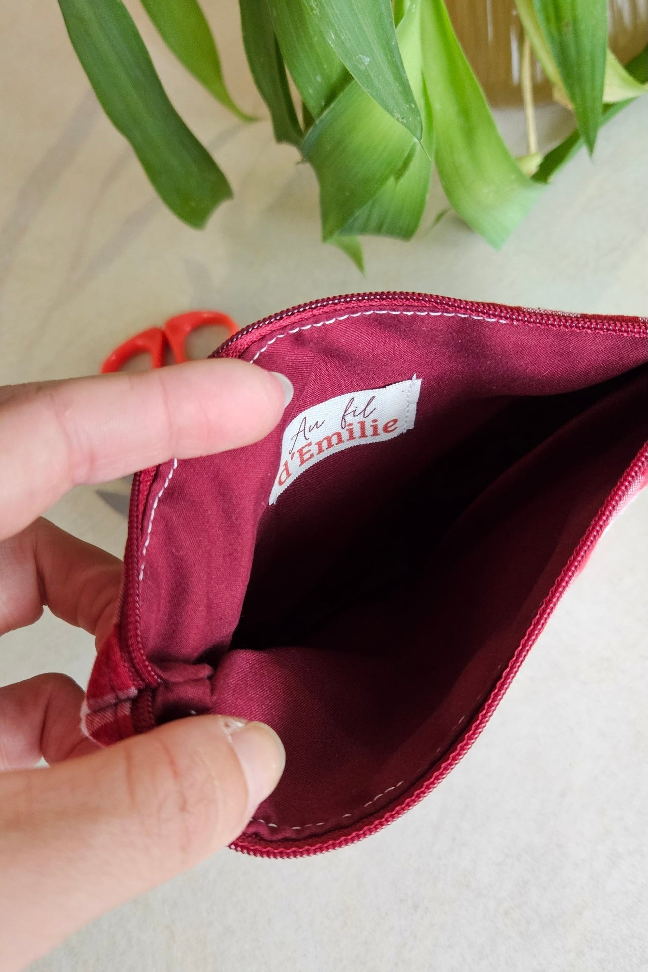 Pochette plate Elise - Vichy Rouge
