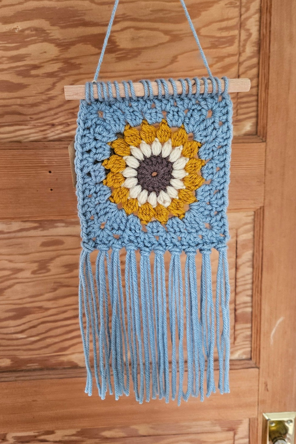 Crochet mural Gladys - Bleu Tournesol