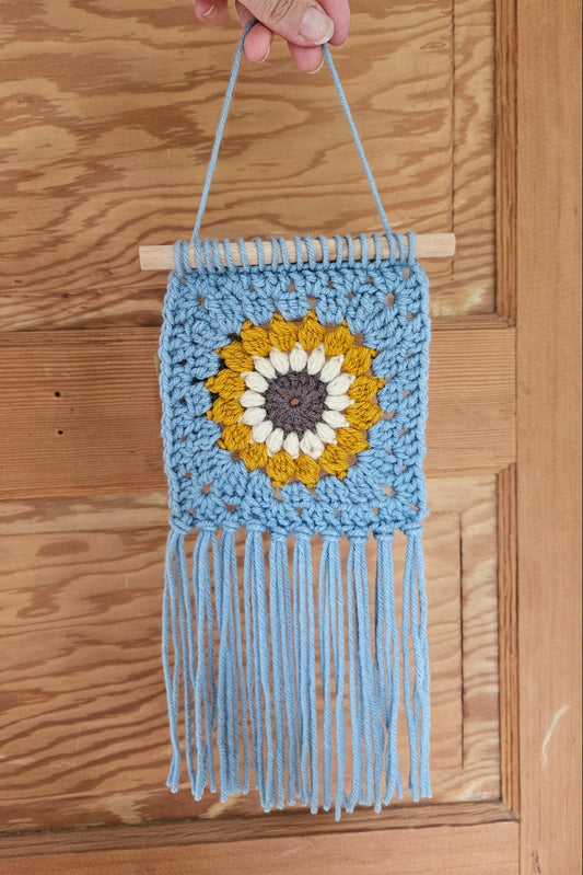 Crochet mural Gladys - Bleu Tournesol