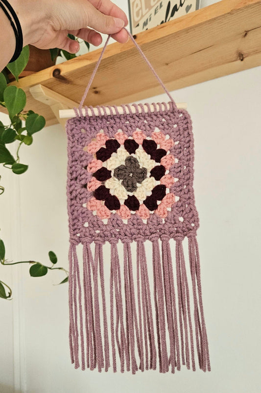 Crochet mural Gladys - Mauve
