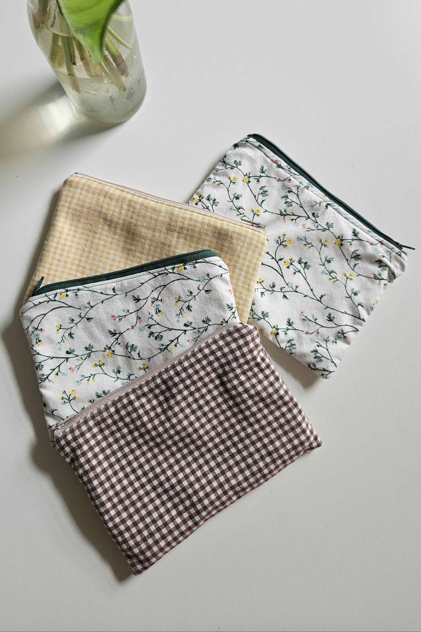 Pochette plate Elise - Vichy jaune